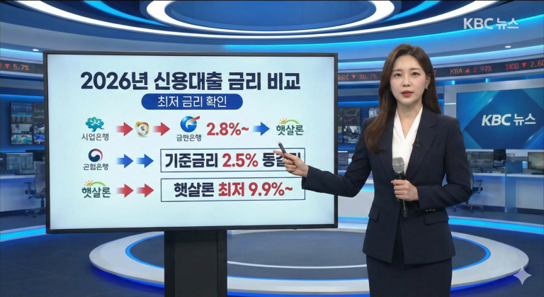 신용대출 금리비교 2026년 최저