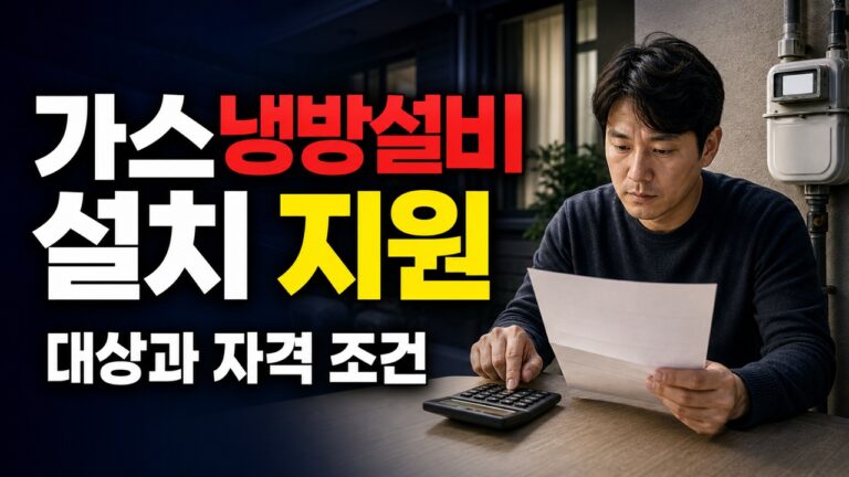 GHP 성능구간에 따라 달라지는 가스냉방 설치장려금 계산법｜가스냉방설비 설치지원 관련 핵심 정보를 상징적으로 보여주는 썸네일 이미지