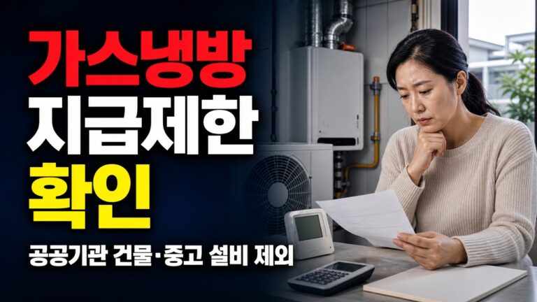 공공기관 건물·중고 설비는 왜 제외될까, 가스냉방 설치지원 지급 제한 · 가스냉방설비 설치지원 기준 관련 핵심 정보를 상징적으로 보여주는 썸네일 이미지