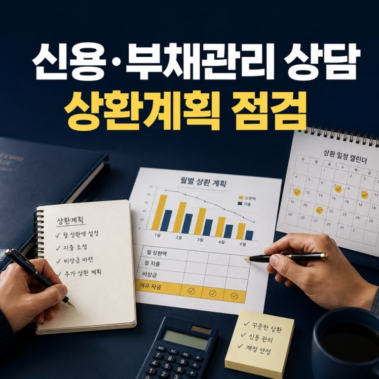 신용 부채관리 상담으로 월 상환계획을 점검하는 모습